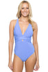 Light Blue Self Tie One Piece Swimsuit